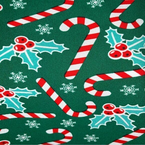 Modcloth Delightful Demeanor Christmas Blouse Candy Cane Green Red M NWT - Picture 7 of 11
